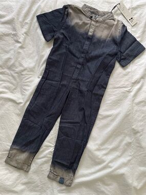 OMAMImini Gray/indigo ombré mechanic Jumpsuit